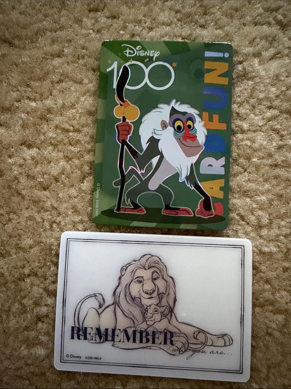 Disney Rafiki & Simba Trading Cards - Green, White